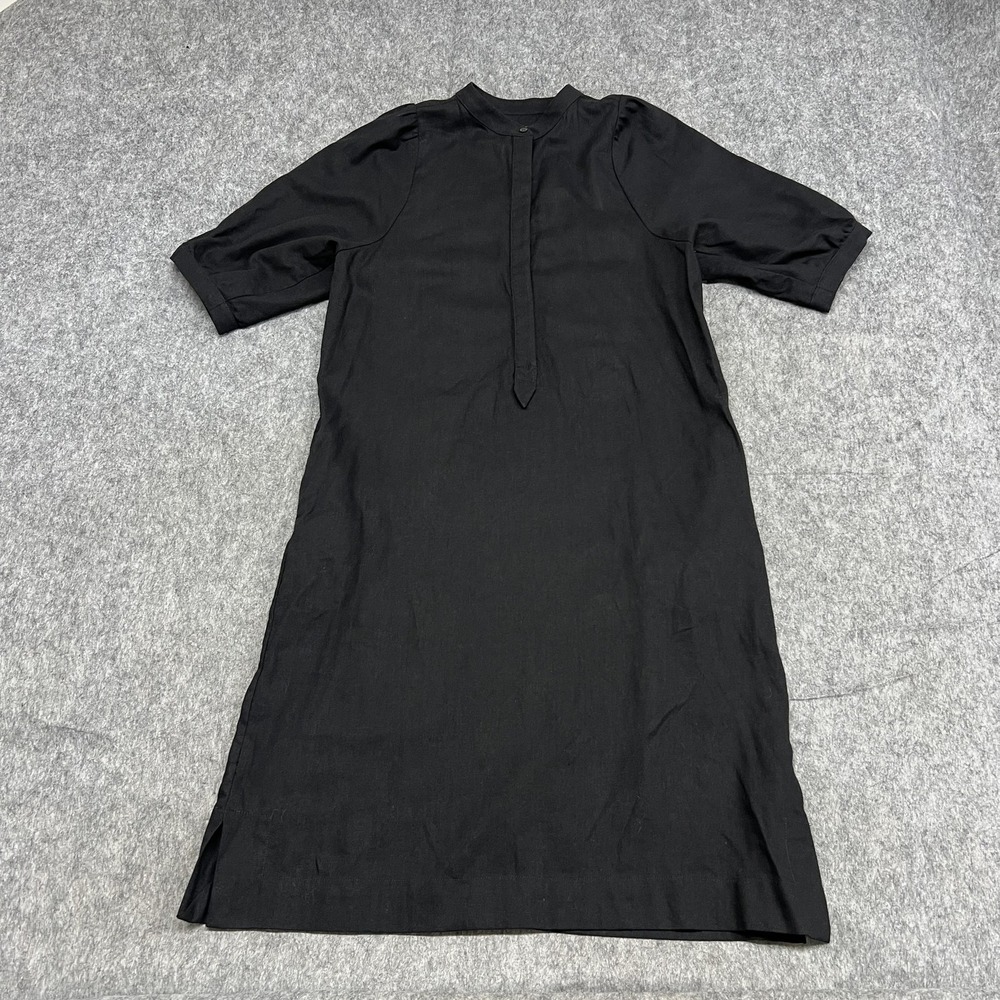 Heidi Merrick Dress Womens Medium Black Shift Mock Neck Made Los Angeles
